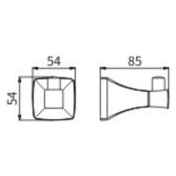 Крючок CeramaLux Domino 95401 Хром — фото 2, Крючки для полотенец