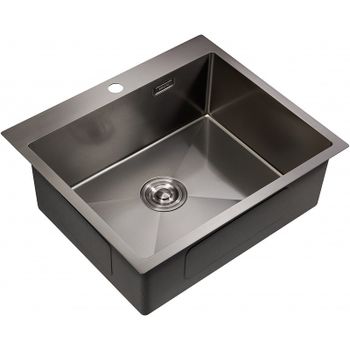 Кухонная мойка Milacio Denia 59 MC.77499 Вороненая сталь — фото 1, Кухонные мойки