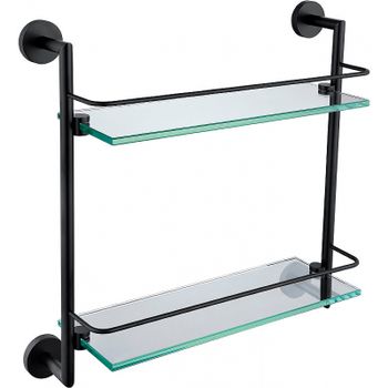 Стеклянная полка Allen Brau Priority 6.31015-31 Черная матовая — фото 1, Полки для ванной и душа