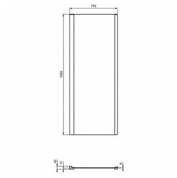 Душевая стенка Ideal Standard Connect 2 80 K9299V3 профиль Черный стекло прозрачное — фото 3, Боковые стенки