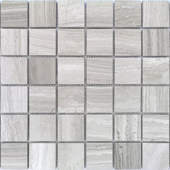 Мозаика Caramelle mosaic Pietrine 7 мм Travertino Silver POL 30,5x30,5 см — фото 1, Мозаика