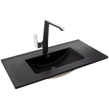 Раковина WeltWasser Deilbach 7506 100 MT- BL 10000005568 Черная матовая — фото 1, Раковины встраиваемые сверху