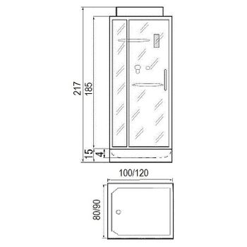 Душевая кабина River Tana 100x80 10000003119 с поддоном — фото 7, Душевые кабины