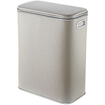 Корзина для белья Geralis RWH-B Ромб Белая, кант Хром, стандартная — фото 1, Корзины для белья