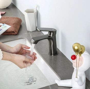 Смеситель для раковины Frap H71-9 F1071-9 Оружейная сталь — фото 15, Смесители для раковины