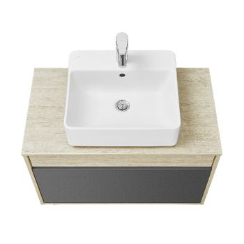 Тумба под раковину Aquaton Лофт Урбан 80 1A247601LQX60 подвесная Cерый графит Дуб орегон — фото 3, Тумбы под раковину