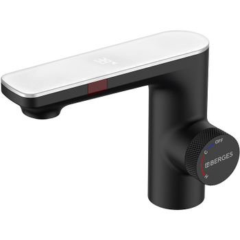 Смеситель для раковины Berges Morans 076002 с термостатом Черный матовый — фото 1, Смесители для раковины