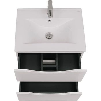 Тумба с раковиной Bond Cube 60 T01605-S05W подвесная Белая матовая — фото 9, Тумбы с раковиной