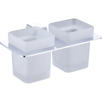 Стакан для зубных щеток Raglo R301.08 двойной Хром — фото 1, Стаканы для зубных щеток