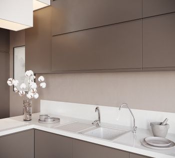 Кухонная мойка Domaci Бьелла DMC-20 GWS-20-328 Бежевая — фото 3, Кухонные мойки