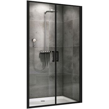 Душевая дверь Abber Sonnenstrand 100 AG04100BC профиль Черный стекло прозрачное — фото 1, Распашные душевые двери