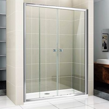 Душевая дверь в нишу Cezares PRATICO-BF-2-180-C-Cr профиль Хром стекло прозрачное — фото 1, Раздвижные душевые двери