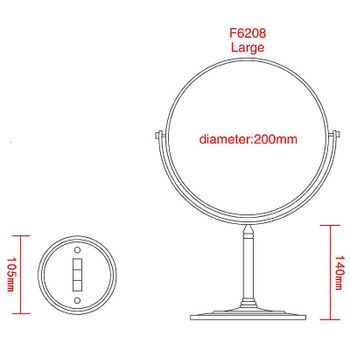 Косметическое зеркало Frap F6208 с увеличением Хром — фото 10, Косметические зеркала