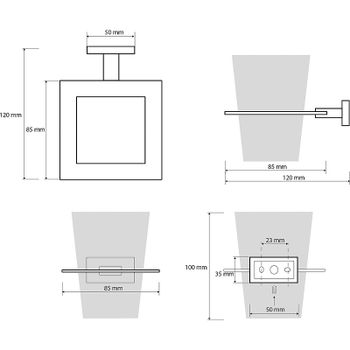 Стакан для зубных щеток Bemeta Plaza 118110052 Хром — фото 2, Стаканы для зубных щеток