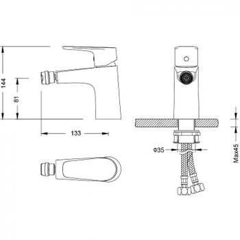 Смеситель для биде Aquatek Бетта AQ1118CR Хром — фото 4, Смесители для биде