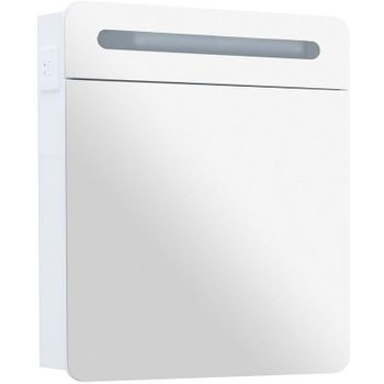 Зеркальный шкаф Aquanet Лукка 70 178955 с подсветкой Белый глянцевый — фото 1, Зеркальные шкафы в ванную