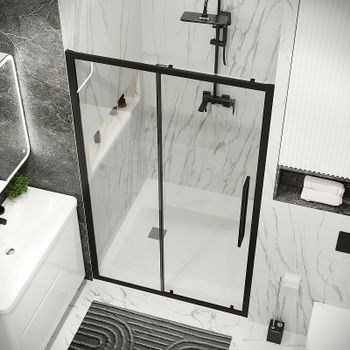 Душевая дверь Grossman Cosmo 120 100.K33.02.120.21.00 профиль Черный матовый стекло прозрачное — фото 6, Раздвижные душевые двери