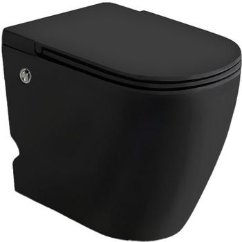 Унитаз Ceruttispa Sella Pulse MB CT10199 приставной с импульсным смывом Черный матовый с сиденьем Микролифт — фото 1, Приставные унитазы