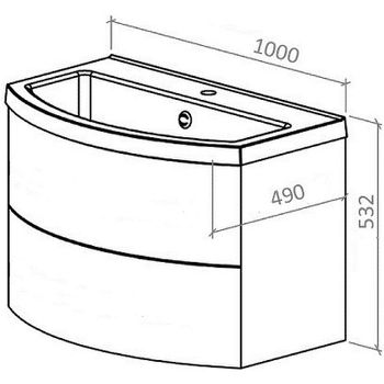 Тумба под раковину Astra Form Венеция 2.0 100 03100002 подвесная Белая матовая — фото 4, Тумбы под раковину