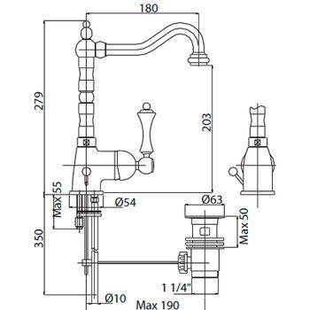 Смеситель для раковины Cezares Margot MARGOT-LSM2-01-N Хром — фото 2, Смесители для раковины