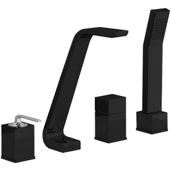 Смеситель на борт ванны Webert Wolo WO850701564 Черный матовый — фото 1, Смесители на борт ванны