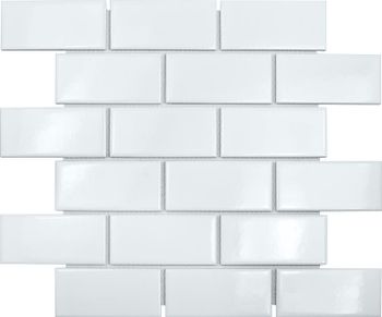 Керамическая мозаика StarMosaic Brick White Glossy A32000/A1001G 29,1x29,5 см — фото 1, Мозаика