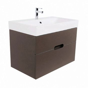 Тумба под раковину Creto Malibu 80 7-1078C подвесная Chocolate — фото 2, Тумбы под раковину