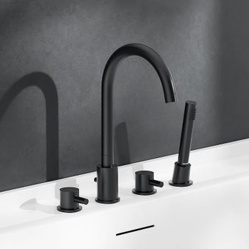 Смеситель на борт ванны Damixa Scandinavian Pure 360400300 Черный матовый — фото 2, Смесители на борт ванны