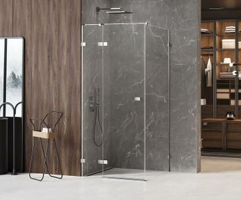 Душевой уголок New Trendy Avexa Chrome 100х80 L EXK-1481 профиль Хром стекло прозрачное — фото 2, Прямоугольные душевые уголки