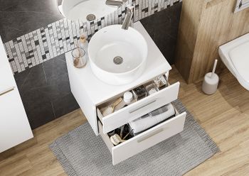 Тумба под раковину Roca Victoria 60 A857468806 подвесная Белый глянец — фото 18, Тумбы под раковину