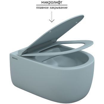 Унитаз Berges Ego XL 083229 подвесной Голубой матовый с сиденьем Микролифт — фото 3, Подвесные унитазы