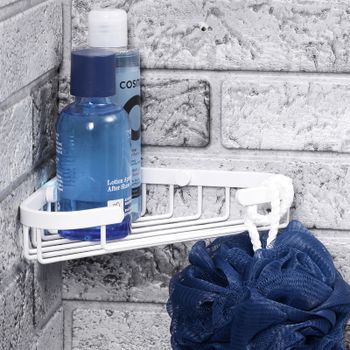 Полка корзина WasserKRAFT K-733W угловая Белая — фото 3, Полки для ванной и душа
