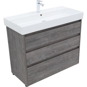 Тумба под раковину Aquanet Nova Lite 100 302479 Дуб рошелье — фото 8, Тумбы под раковину