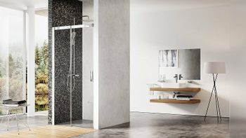 Душевая дверь Ravak Matrix MSD2-100 L 0WLA0U00Z1 профиль Сатин стекло Transparent — фото 2, Раздвижные душевые двери