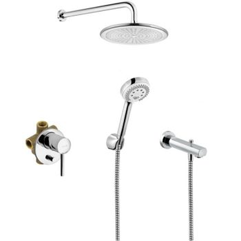 Душевая система Kludi Bozz 386310576 Хром — фото 1, Встраиваемые душевые комплекты