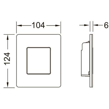 Клавиша смыва Tece Solid Urinal 9242435 для писсуара Черная матовая — фото 2, Кнопки смыва