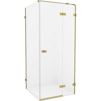 Душевой уголок New Trendy Avexa Gold 90х90 R EXK-1745 профиль Брашированное золото стекло прозрачное — фото 1, Квадратные душевые уголки