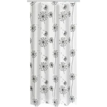Штора для ванны Ridder Moonflower 180х200 303210 Белая Черная — фото 1, Шторы для ванной
