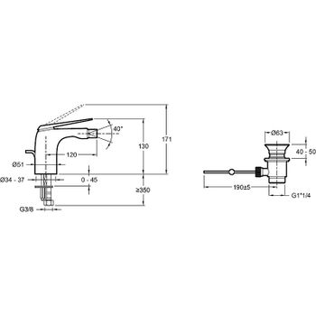Смеситель для биде Jacob Delafon Avid E97014-CP Хром — фото 2, Смесители для биде
