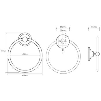 Кольцо для полотенец Bemeta Retro chrom 144304062 Хром — фото 2, Полотенцедержатели