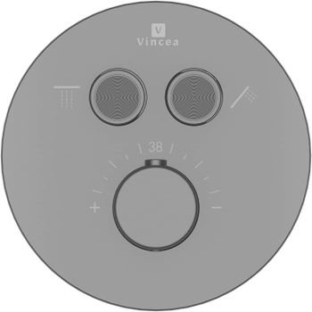 Душевая система Vincea Inspire VSFW-3I22MT2GM с термостатом Вороненая сталь — фото 3, Встраиваемые душевые комплекты