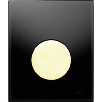 Клавиша смыва Tece Loop Urinal Glass 9242658 для писсуара Черная Золото — фото 1, Кнопки смыва