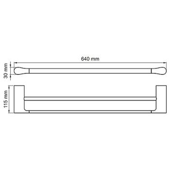 Полотенцедержатель WasserKRAFT Aisch K-5940 двойной Золото матовое — фото 4, Полотенцедержатели