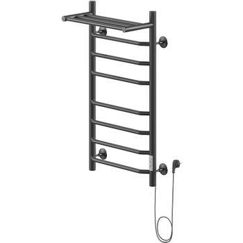 Электрический полотенцесушитель Ника Way-3 80/40 с полкой Черный матовый — фото 1, Электрические полотенцесушители