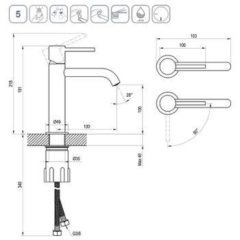 Смеситель для раковины Ravak Espirit BeCool ES 012.11WV X070395 Белый вельвет — фото 4, Смесители для раковины
