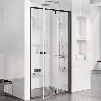 Душевая дверь Ravak Pivot PDOP2-110 03GD0300Z1 профиль Черный стекло Transparent — фото 1, Распашные душевые двери