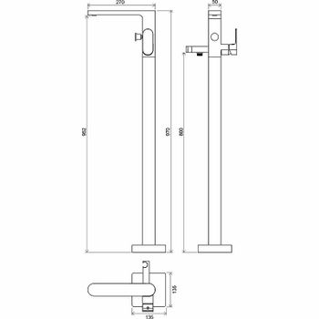 Смеситель для ванны Ravak Chrome X070101 Хром — фото 6, Смесители напольные