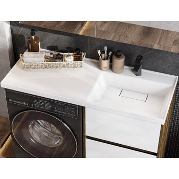 Тумба под раковину Aquaton Лондри 120 1A266901LHDR0 Дуб Рустикальный без фасада — фото 7, Тумбы под раковину