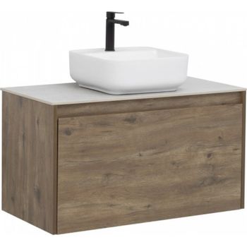 Тумба под раковину Aquanet Nova Lite 90 249517 подвесная Дуб рустикальный — фото 1, Тумбы под раковину