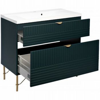 Тумба с раковиной Veedi Monte Lux 90 14000014 Зеленая Золото — фото 3, Тумбы с раковиной